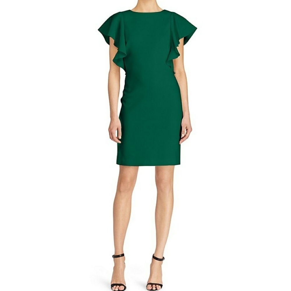 RALPH LAUREN new green flutter sleeve dress